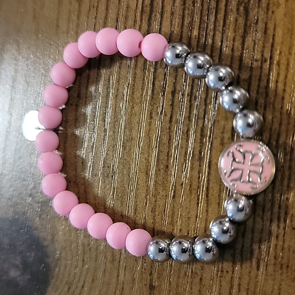 Bubble gum pink & silver